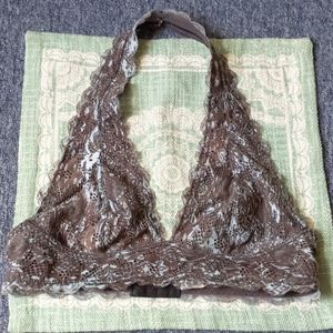 Free People lace halter bralette M